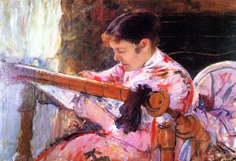 Mary Cassatt Lydia at the Tapestry Loom Sweden oil painting art